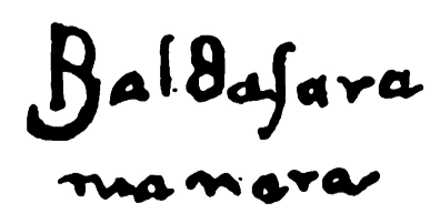 Marchio ceramica manifattura sconosciuta, Baldassarre Manara (faentin faciebat); dipinta da Baldassarre Manara nel 1536 (British Museum, Londra), Pesaro, XVI