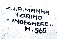 Marchio ceramica manifattura CIA Manna (epigono Lenci - Caterina Massa), artista anonimo, Torino, XX