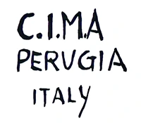 Marchio ceramica manifattura CIMA – Consorzio Italiano Maioliche Artistiche, artista anonimo, Perugia (PG), XX