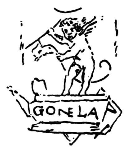 Marchio ceramica manifattura sconosciuta, Giulio Pippi (attribuito? o errore per pittore Cafaggiolo; soggetto ""Diana che visita Endimione"" da libretto sec. XV), Cafaggiolo, XVI