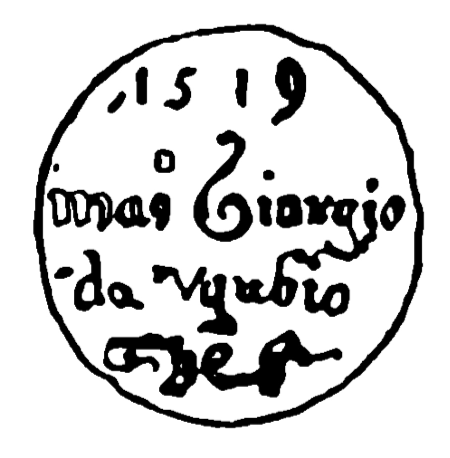 Marchio ceramica manifattura Gubbio, artista anonimo, Gubbio, XVI