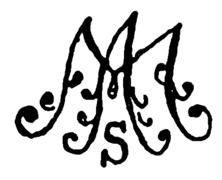 Marchio ceramica manifattura Parigi (M.A. in oro, forse Marie Antoinette), artista anonimo, Parigi, XVIII