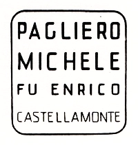 Marchio ceramica manifattura Michele Pagliero, artista anonimo, Castellamonte-Aosta, XX