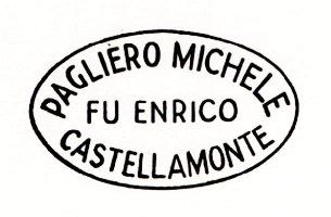 Marchio ceramica manifattura Michele Pagliero, artista anonimo, Castellamonte-Aosta, XX