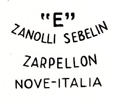 Marchio ceramica manifattura Zanolli Sebelin Zarpellon, artista anonimo, Nove (VI), XX