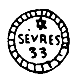 Marchio ceramica manifattura Manufacture nationale de Sèvres, artista anonimo, Sèvres, XIX