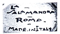 Marchio ceramica manifattura La Salamandra, artista anonimo, Roma (RM), XX