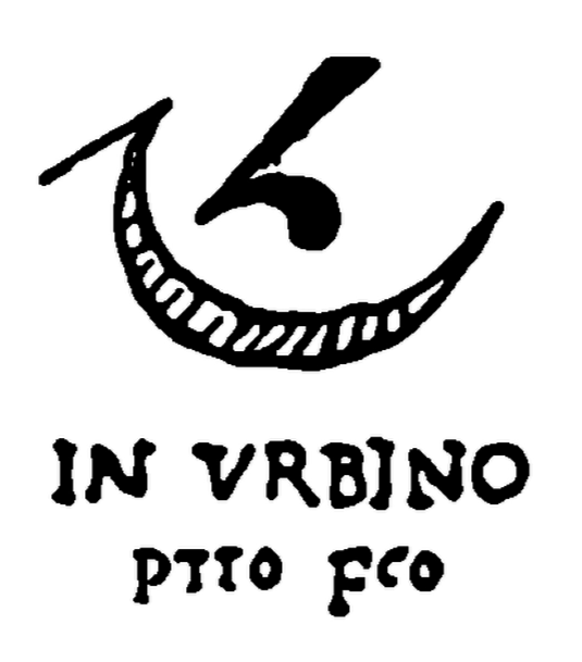Marchio ceramica manifattura Manifattura di Urbino, artista anonimo, Urbino, XVI