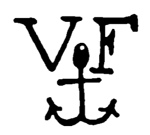 Marchio ceramica manifattura Venezia (fabbrica dei Vezzii), Vezzii (fabbrica dei Vezzii; V F iniziali di decoratore), Venezia, XVIII